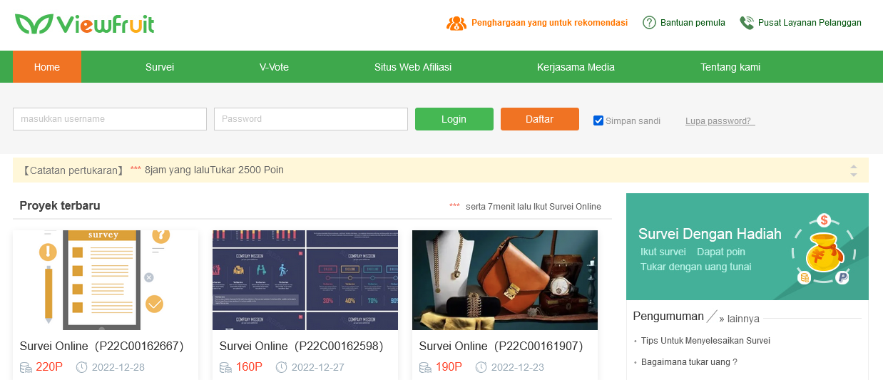Dapat Uang dari Viewfruit Indonesia